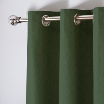 Cannes Eyelet Curtains in Bottle Green