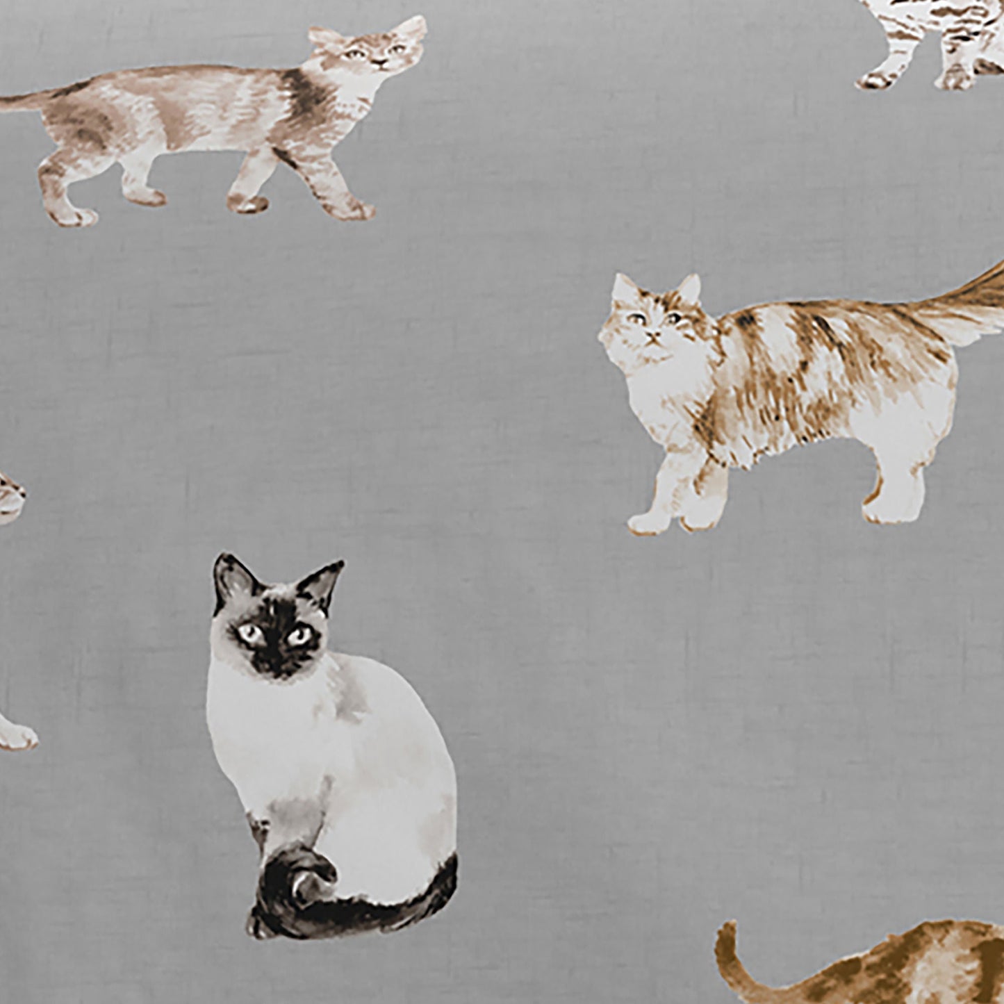 Cats Duvet Cover Set in Grey