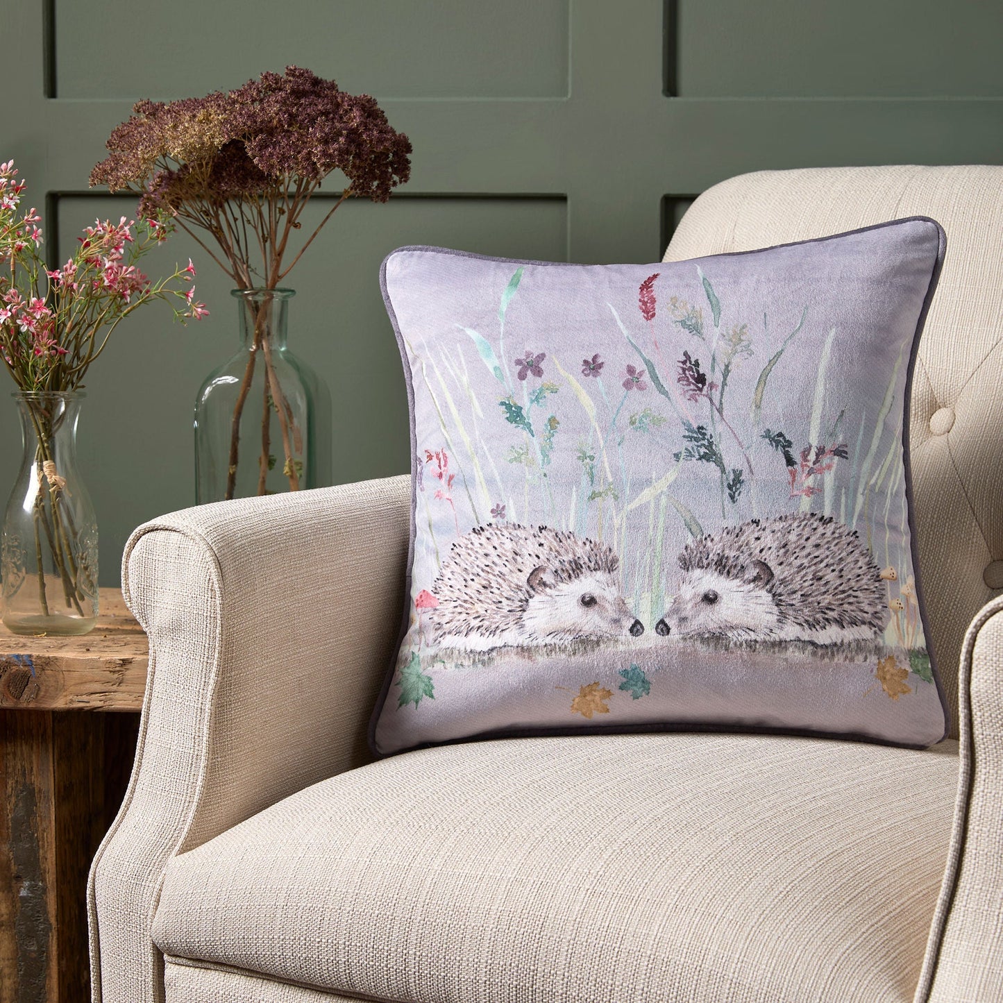 Colville Hedgehog Cushion in Grey