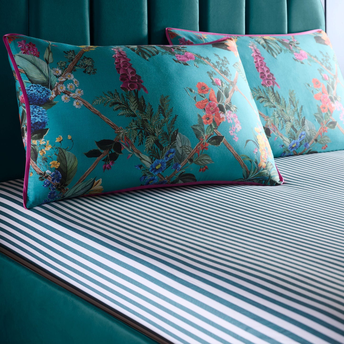 Cotswold Fantasia 28cm Fitted Bed Sheet in Teal
