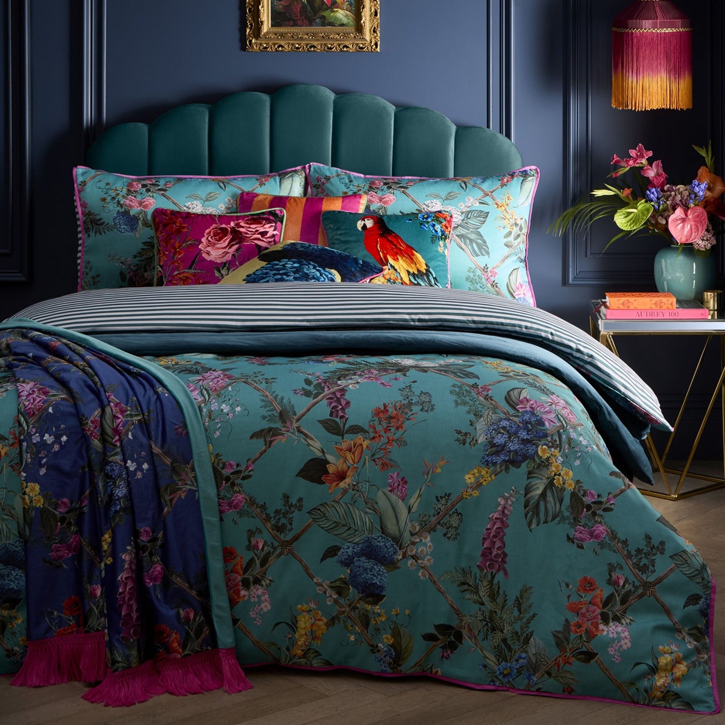 Cotswold Fantasia 28cm Fitted Bed Sheet in Teal