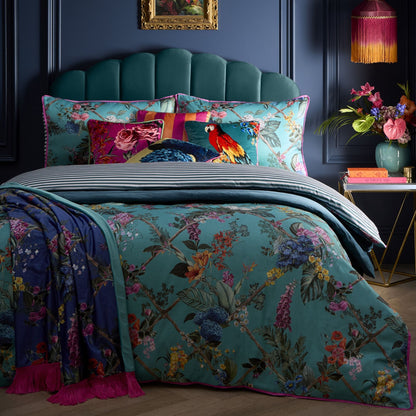 Cotswold Fantasia 28cm Fitted Bed Sheet in Teal
