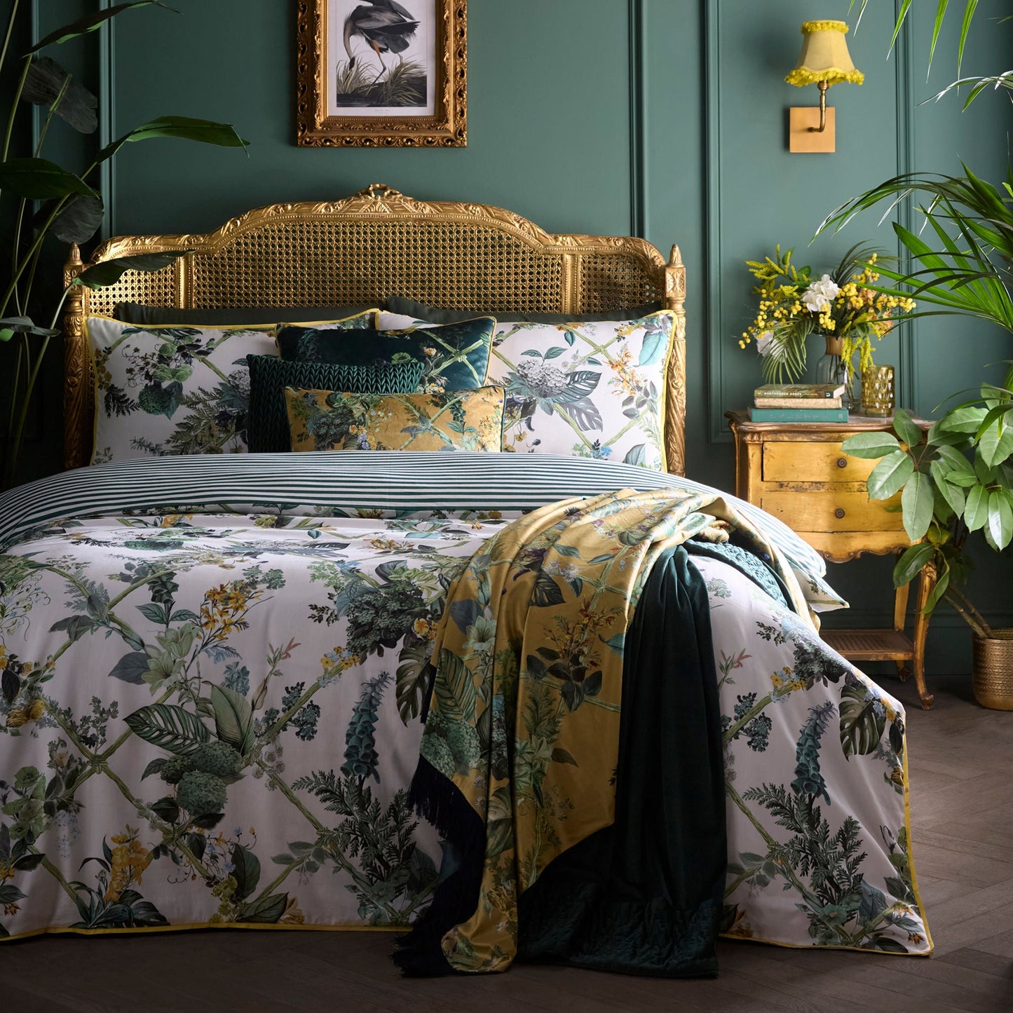 Cotswold Fantasia Dawn Cushion in Green