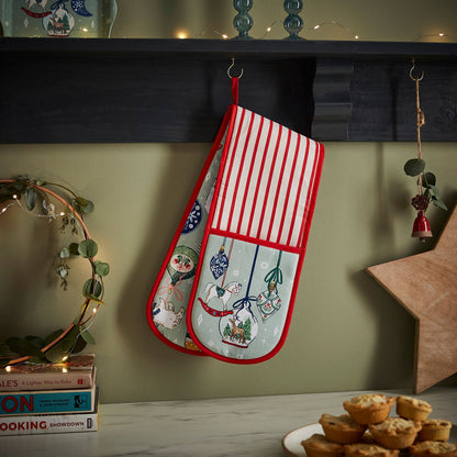 Christmas Ornaments Double Oven Glove