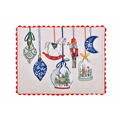 Christmas Ornaments Cotton Placemats 2 Pack