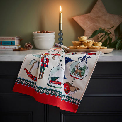 Christmas Ornaments Cotton Tea Towel