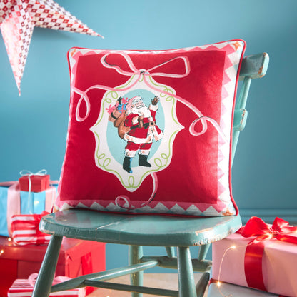 Christmas Vintage Frames Cushion in Red 43 x 43cm