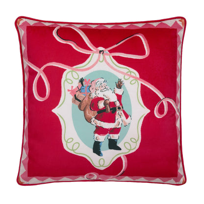 Christmas Vintage Frames Cushion in Red 43 x 43cm