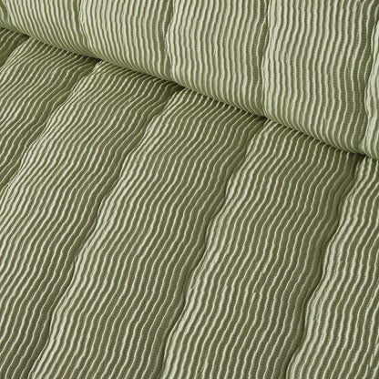 Crinkle Wave Duvet Cover Set in Green
