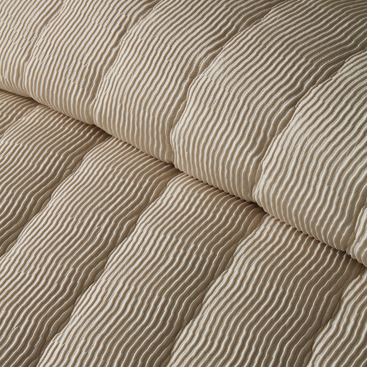 Crinkle Wave Duvet Cover Set in Natural