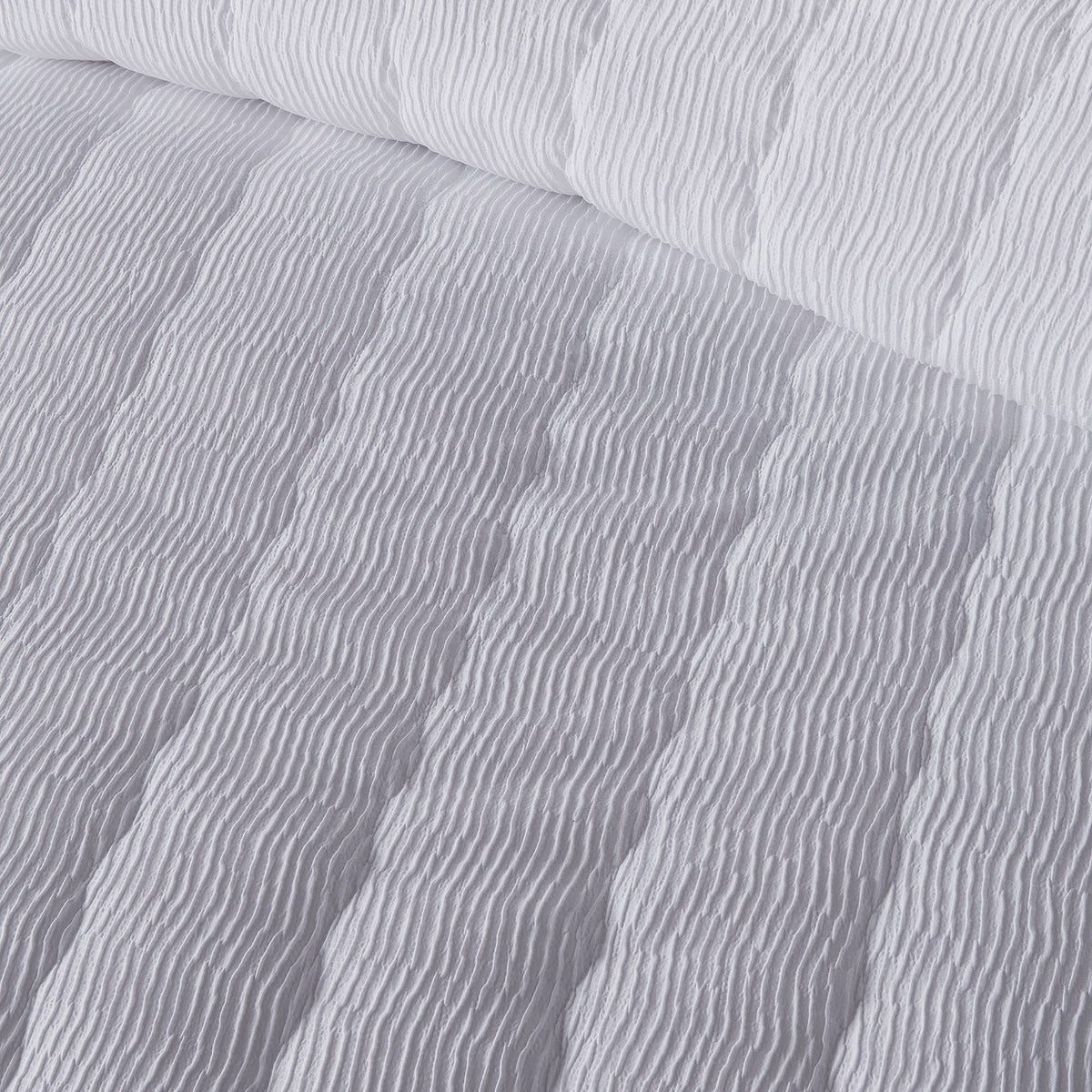 Crinkle Wave Duvet Cover Set in White