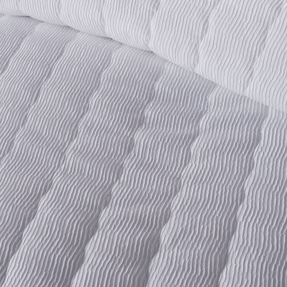 Crinkle Wave Duvet Cover Set in White