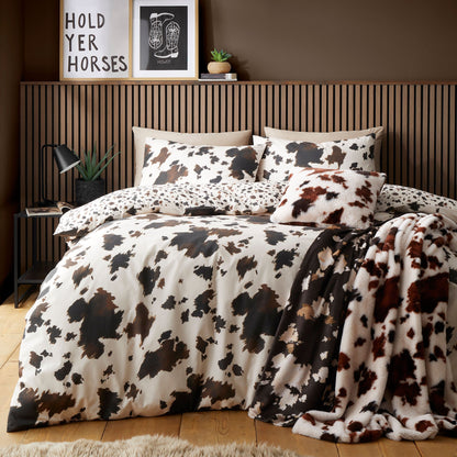 Cow Print Duvet Cover Set in Natural