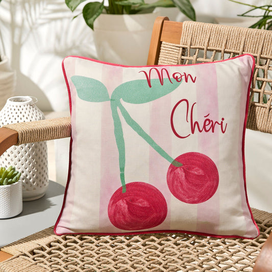 Cherry Cushion in Pink