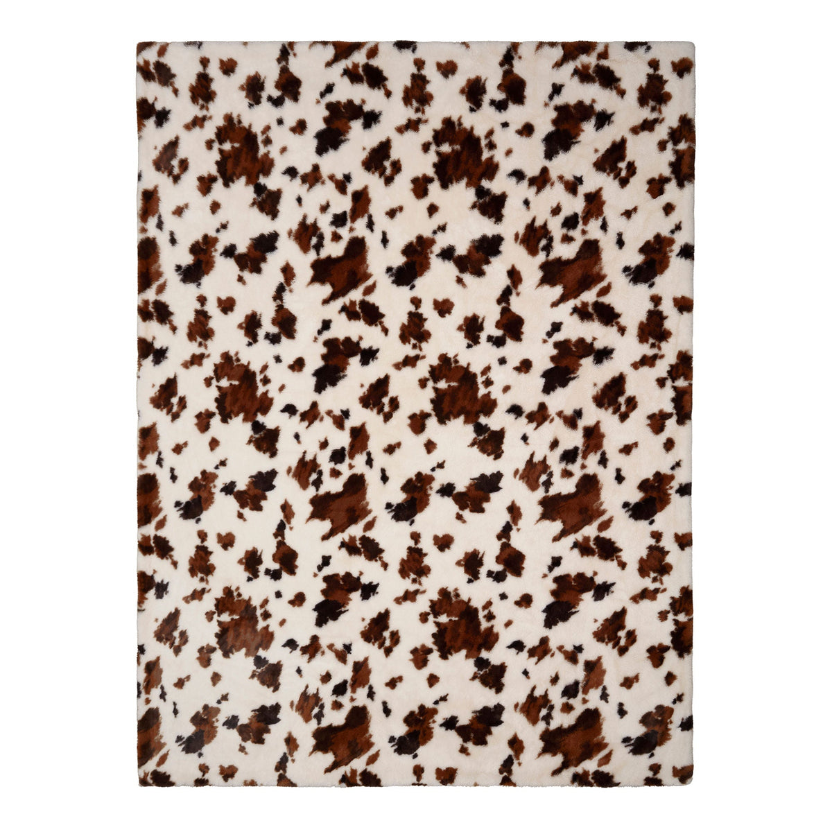 Cow Print Faux Fur Bedspread in Natural