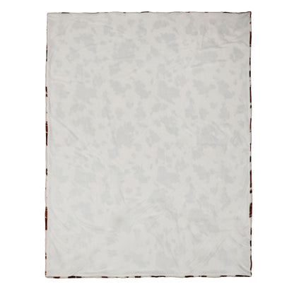 Cow Print Faux Fur Bedspread in Natural