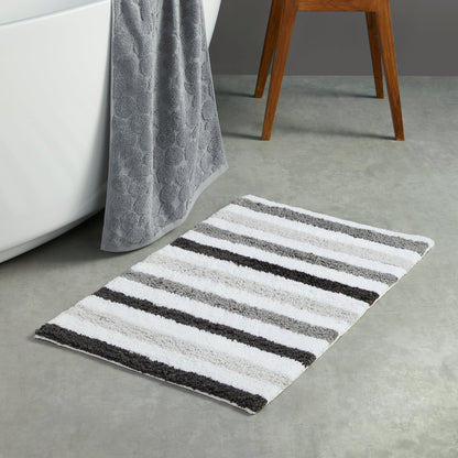 Carlson Stripe Bath Mat in Grey