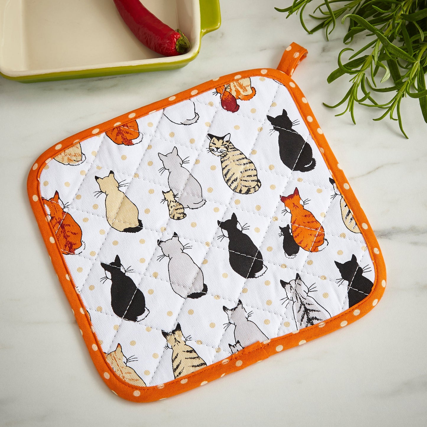 Cats In Waiting Pot Mat