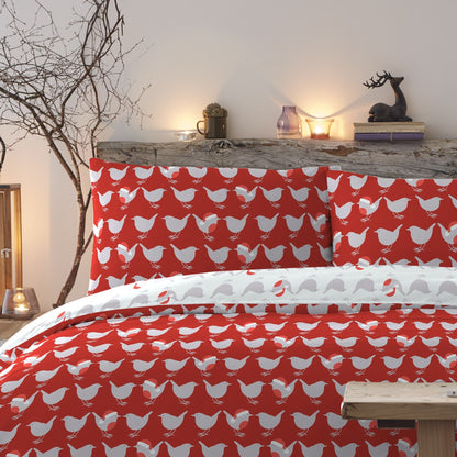 Geo Robin Duvet Cover Set in Red