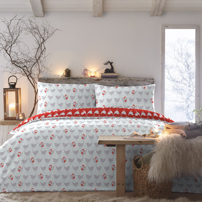 Geo Robin Duvet Cover Set in Red