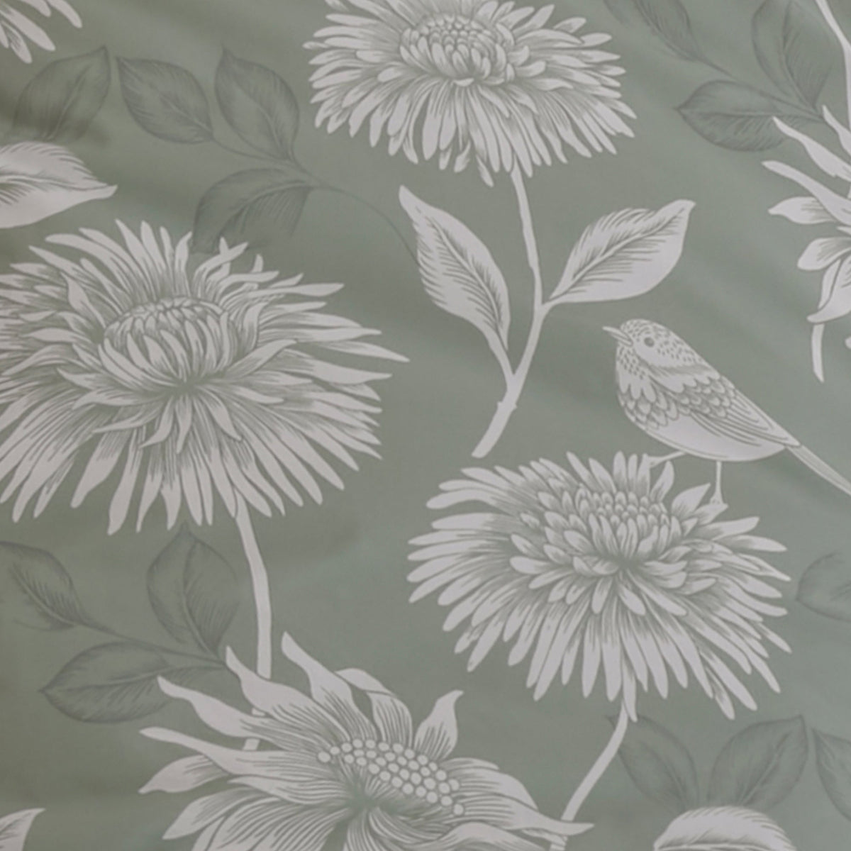 Chrysanthemum Duvet Cover Set in Green