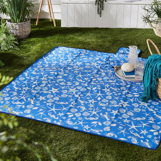 Coastal Bay Picnic Blanket in Blue