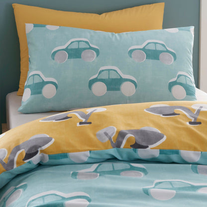 Cool Cars Duvet Cover Set in Duck Egg
