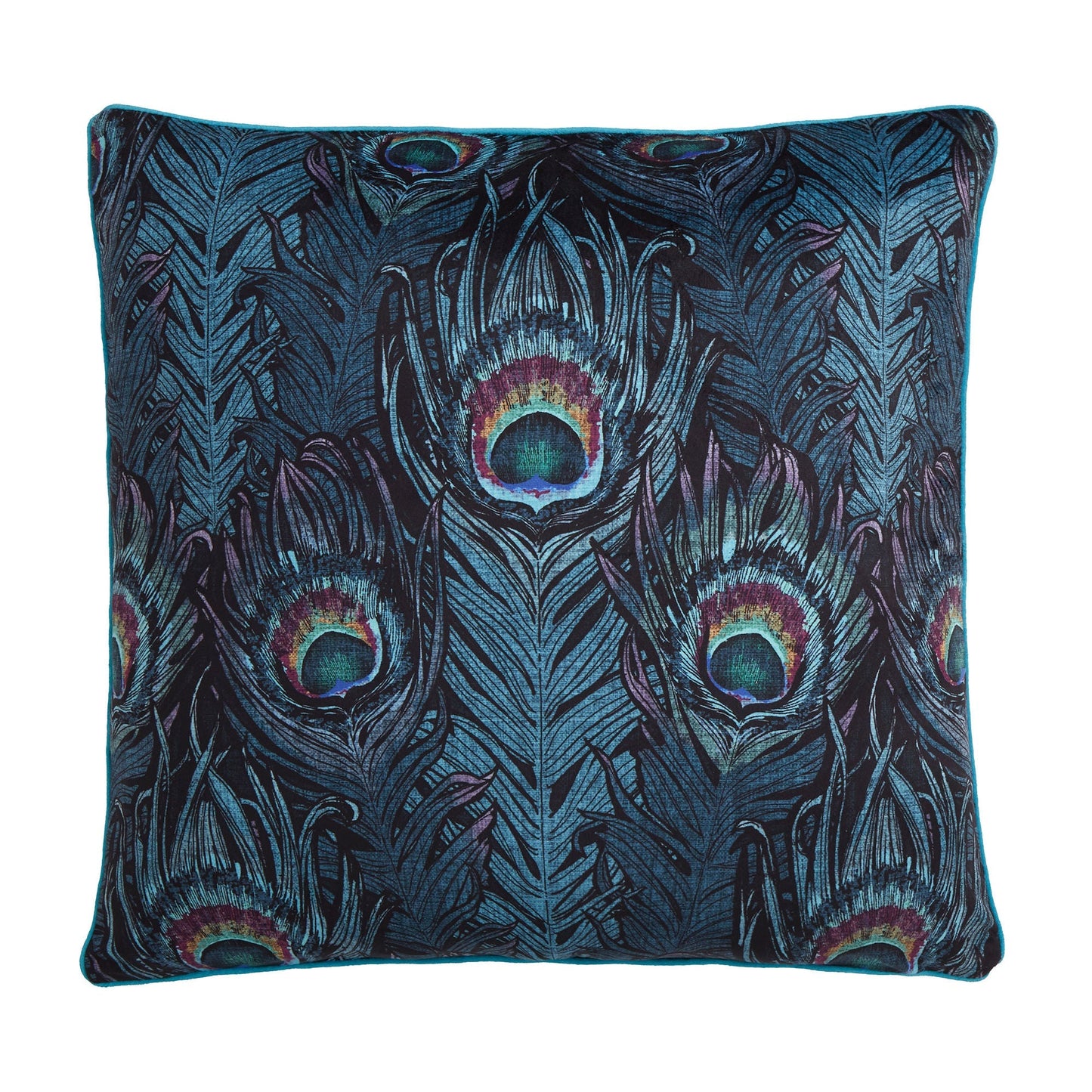 Dandy Peacock Cushion in Teal