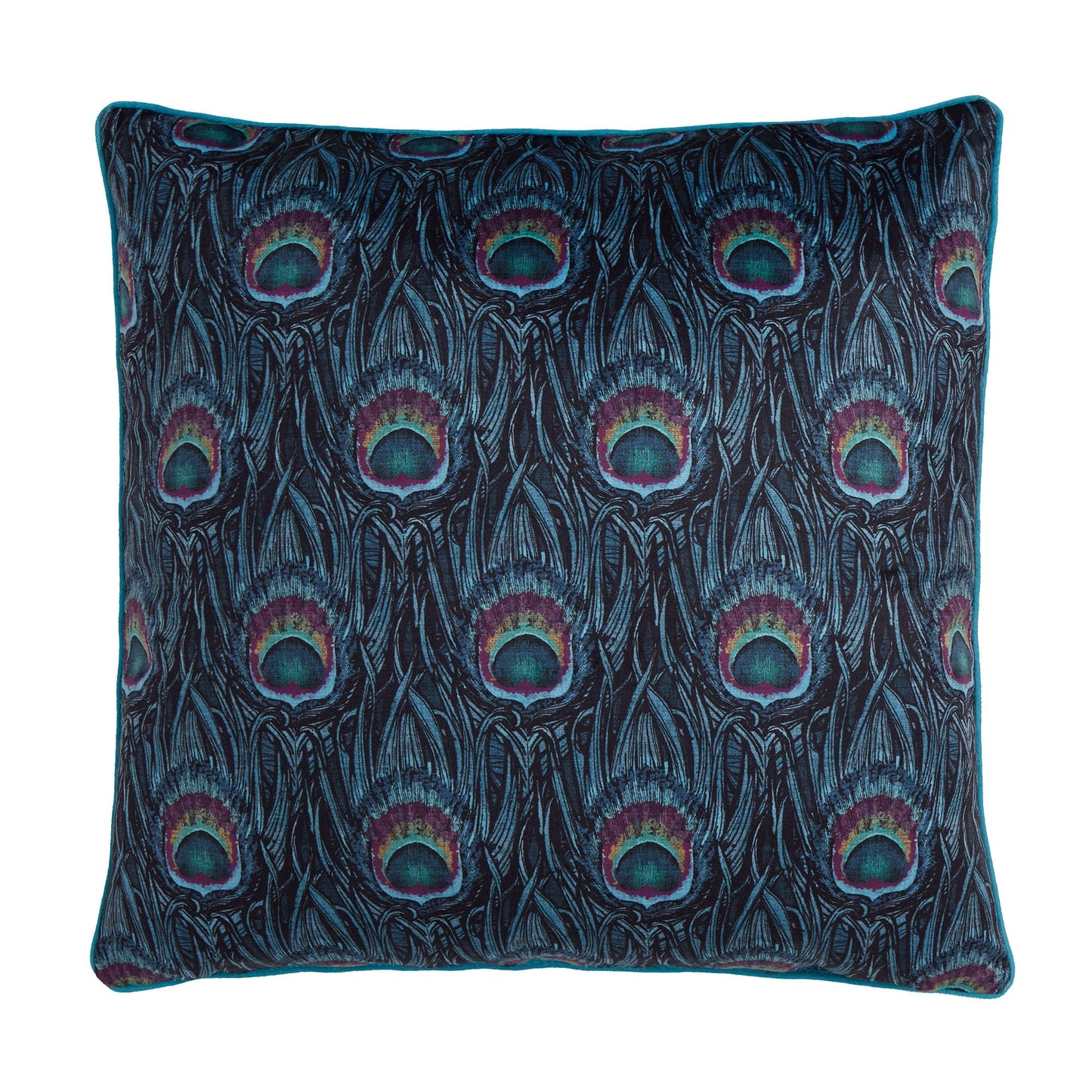 Dandy Peacock Cushion in Teal