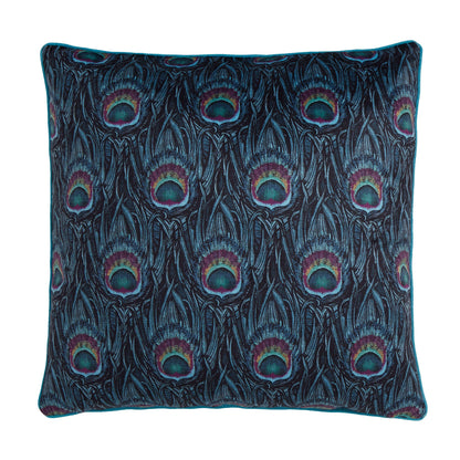 Dandy Peacock Cushion in Teal