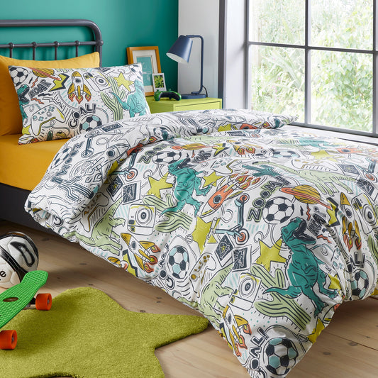 Doodle Zoom Duvet Cover Set in Multi