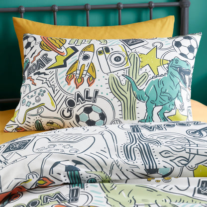 Doodle Zoom Duvet Cover Set in Multi