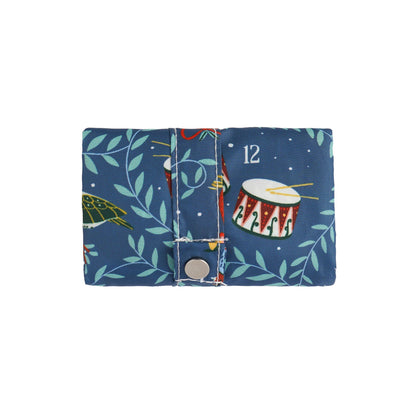 12 Days of Christmas Foldable Tote Bag Medium in Blue