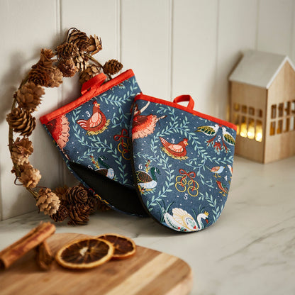 12 Days of Christmas Microwave Mitts Pair