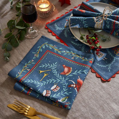 12 Days of Christmas Napkins 2 Pack in Blue