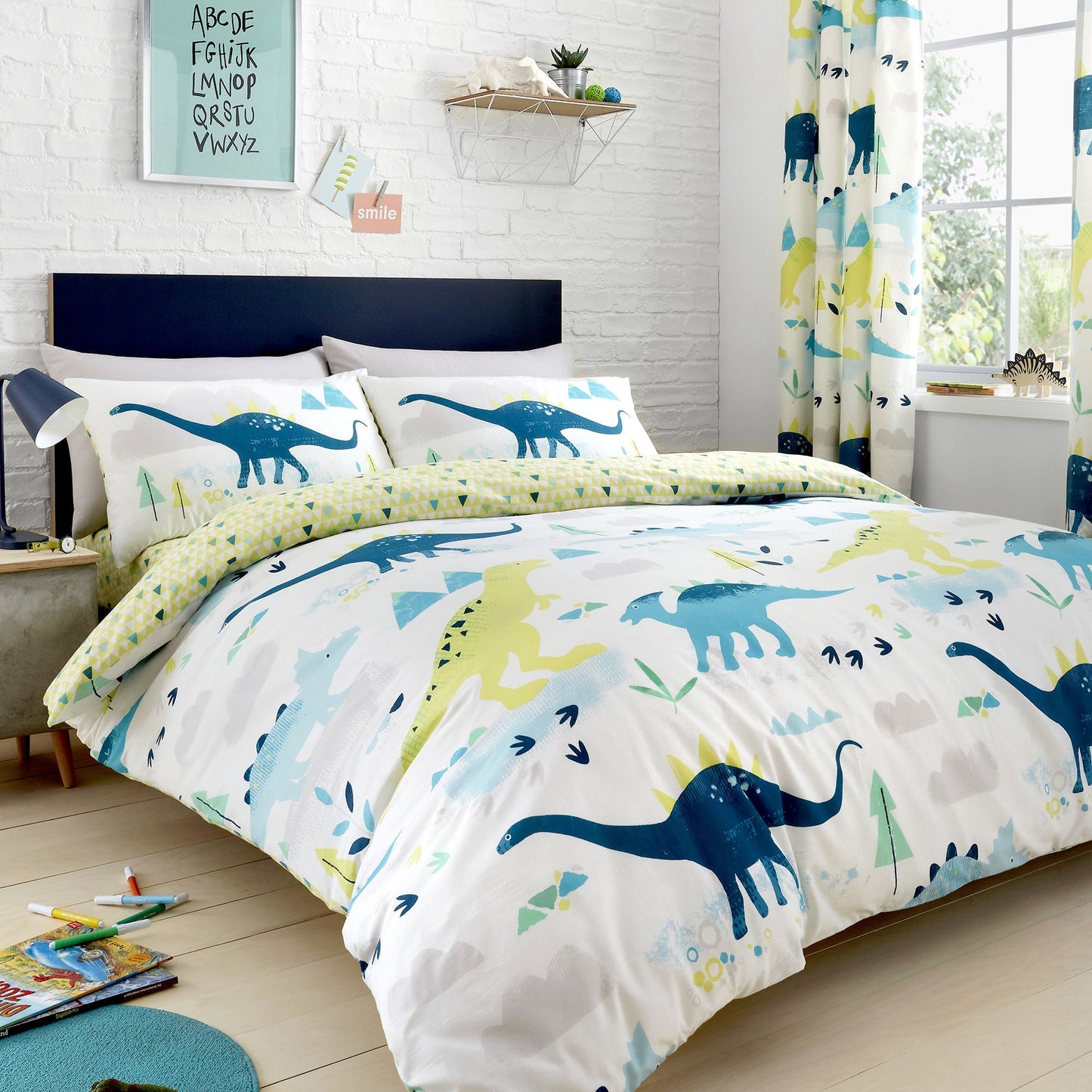 Dino Duvet Cover Set in Multicolour