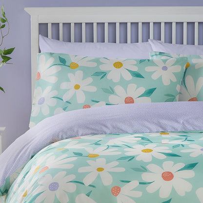 Daisy Duvet Cover Set in Duck Egg