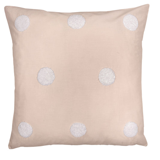 Dot Garden Cushion in Pink with White Dots 43 x 43cm - Filled Cushion
