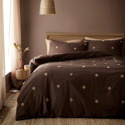 Dot Garden Duvet Cover Set in Chocolate