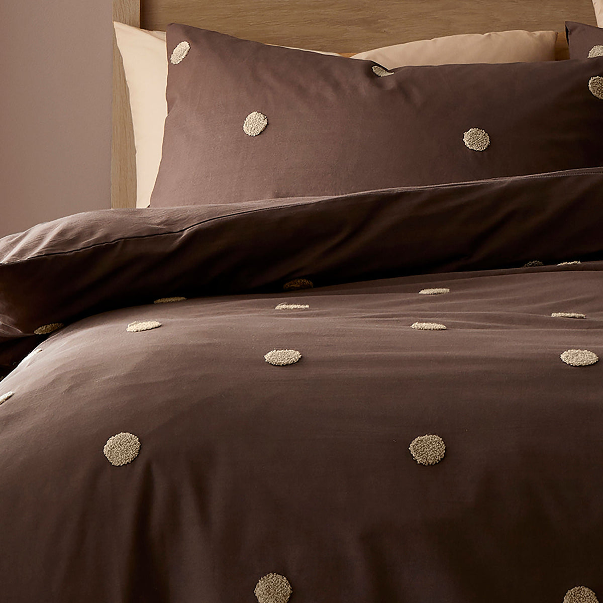 Dot Garden Duvet Cover Set in Chocolate