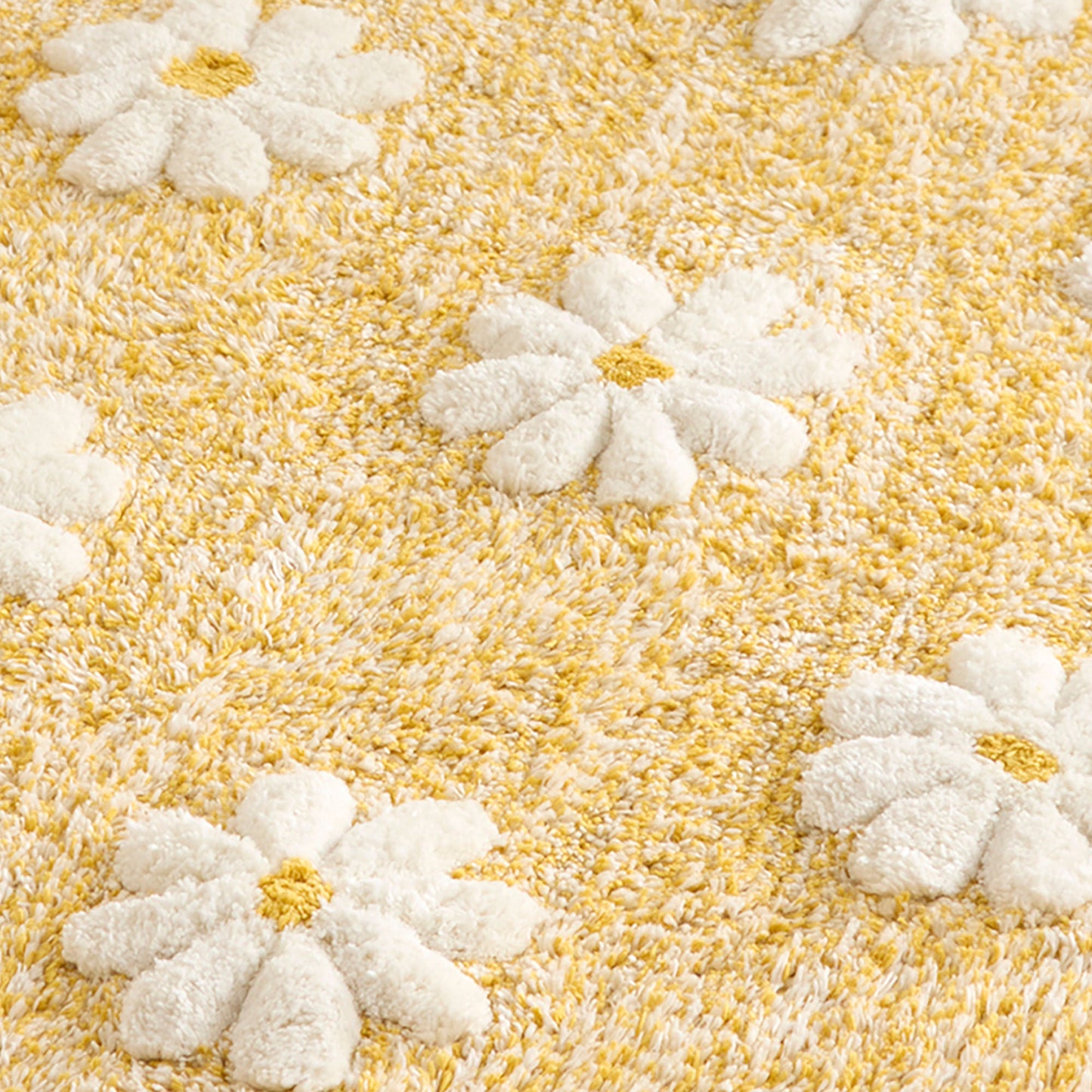 Daisy Floral Bath Mat in Ochre