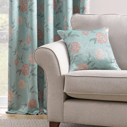 Dahlia Cushion in Duck Egg