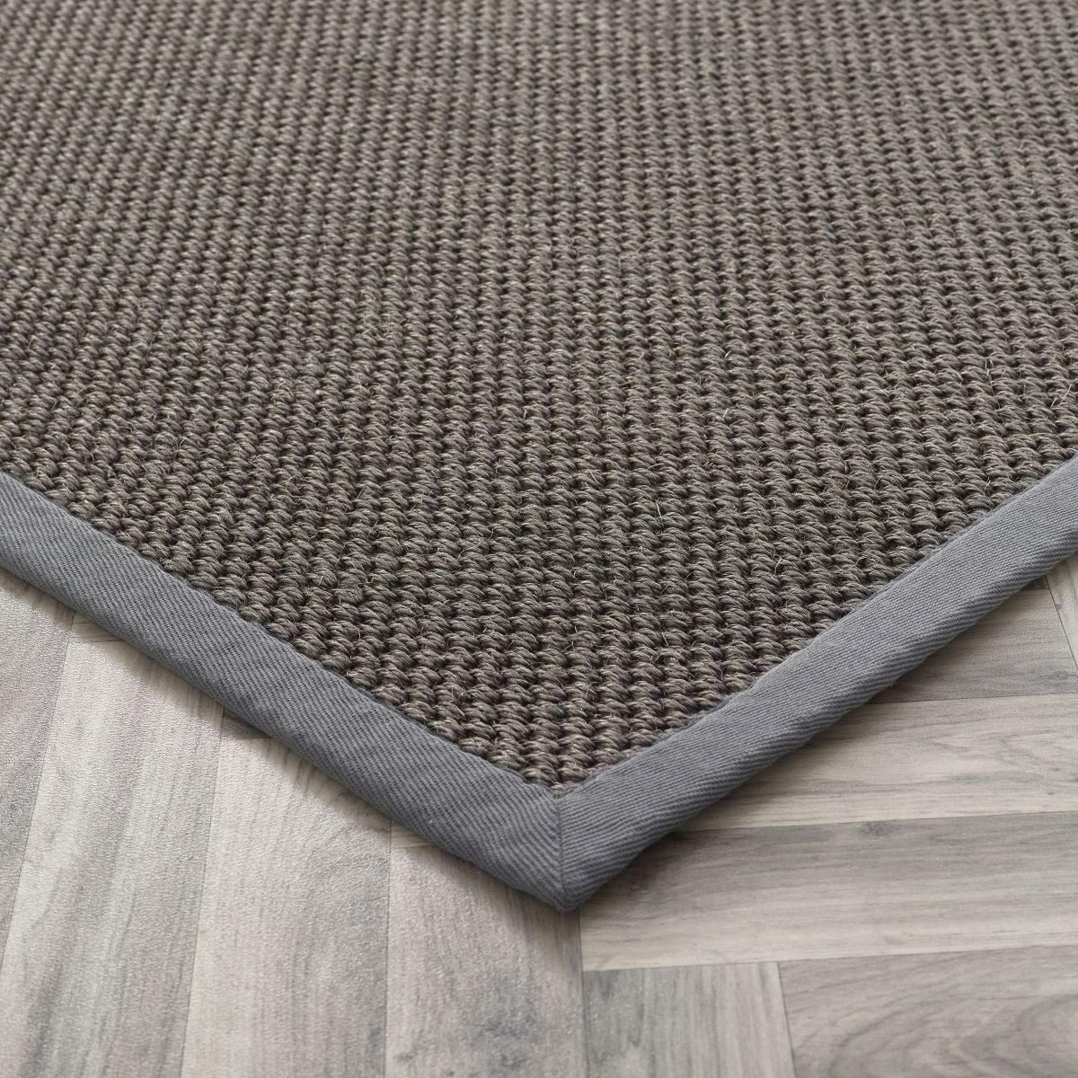 Origins Sisal Rug Dark Grey with Grey Border