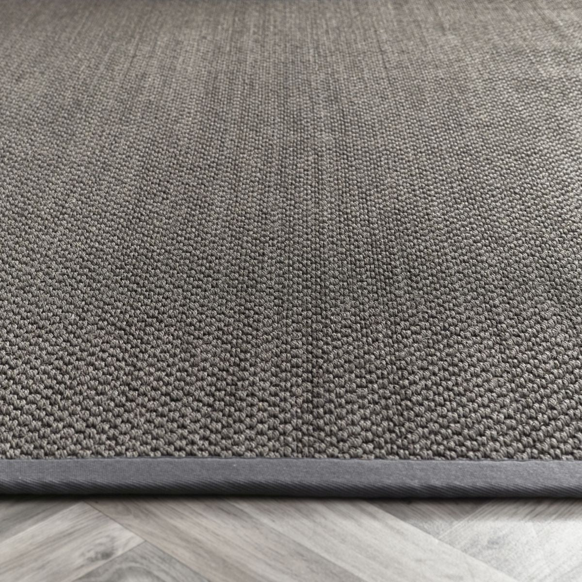 Origins Sisal Rug Dark Grey with Grey Border
