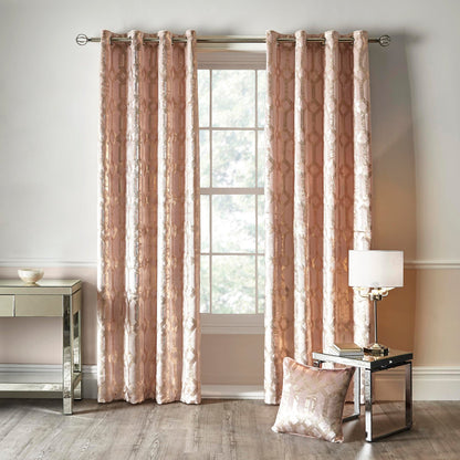 Darla Eyelet Curtains in Blush