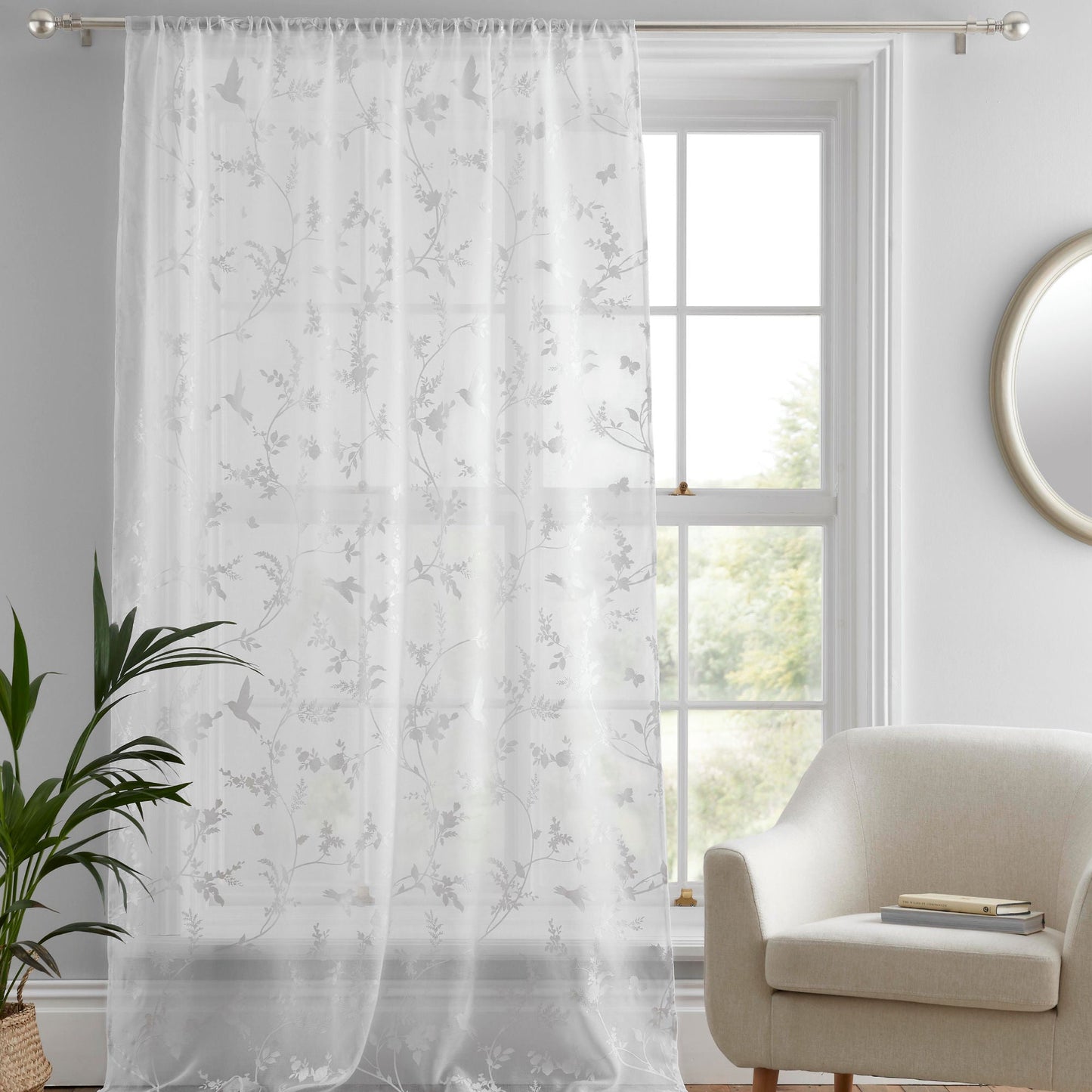Darnley Voile Panel in White