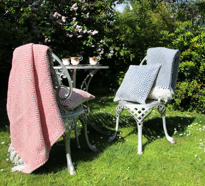 Hug Rug Woven Diamond Rug Coral Pink