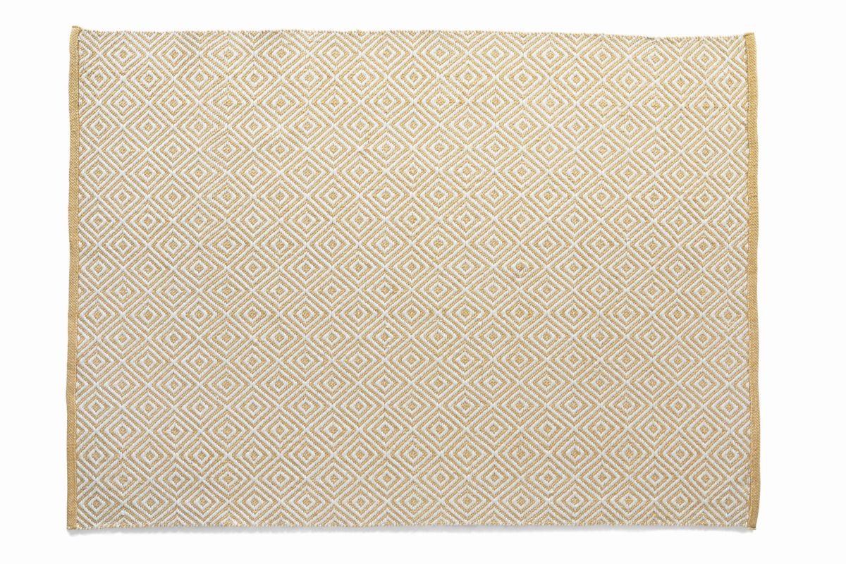 Hug Rug Woven Diamond Rug Gold