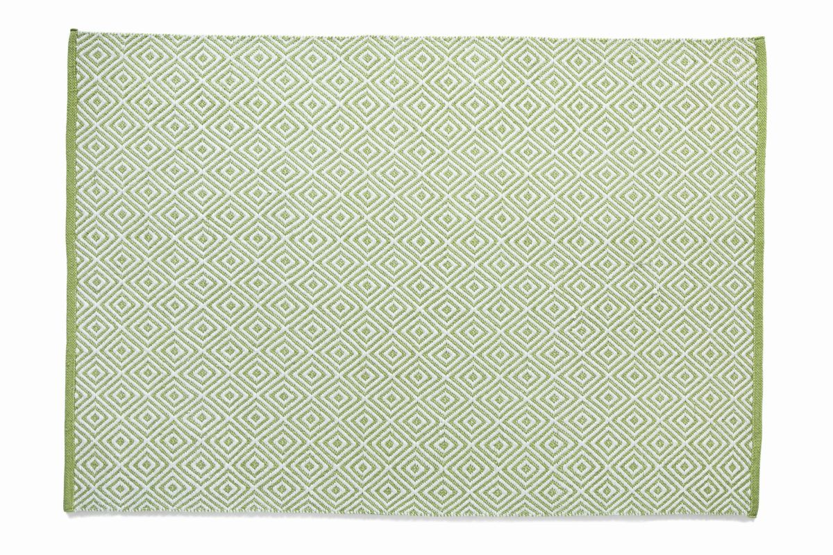 Hug Rug Woven Diamond Rug Dark Green