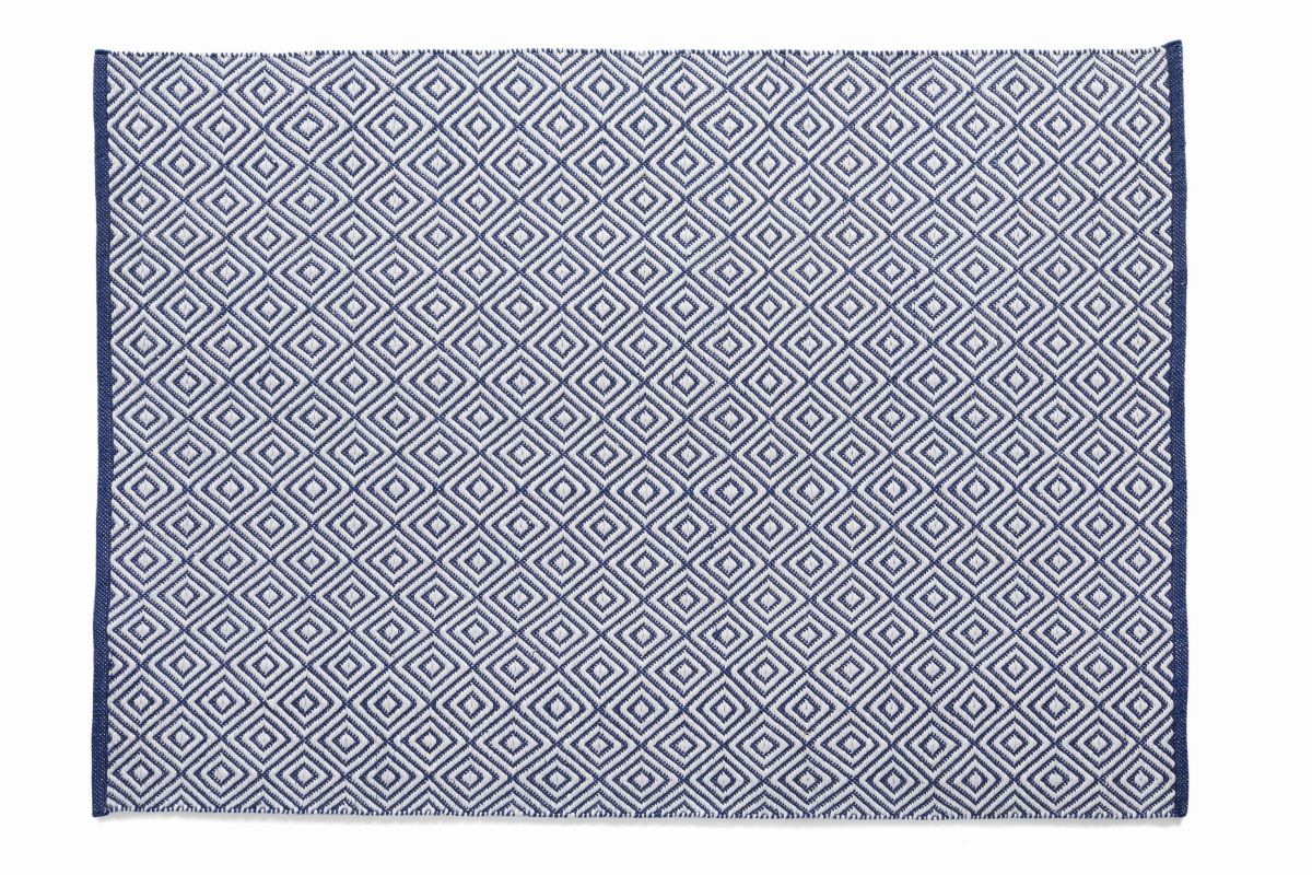 Hug Rug Woven Diamond Rug Navy